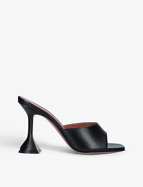 AMINA MUADDI: Lupita leather heeled mules