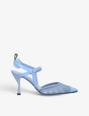 Colibrì slingback mesh and leather heeled sandals(9246727)