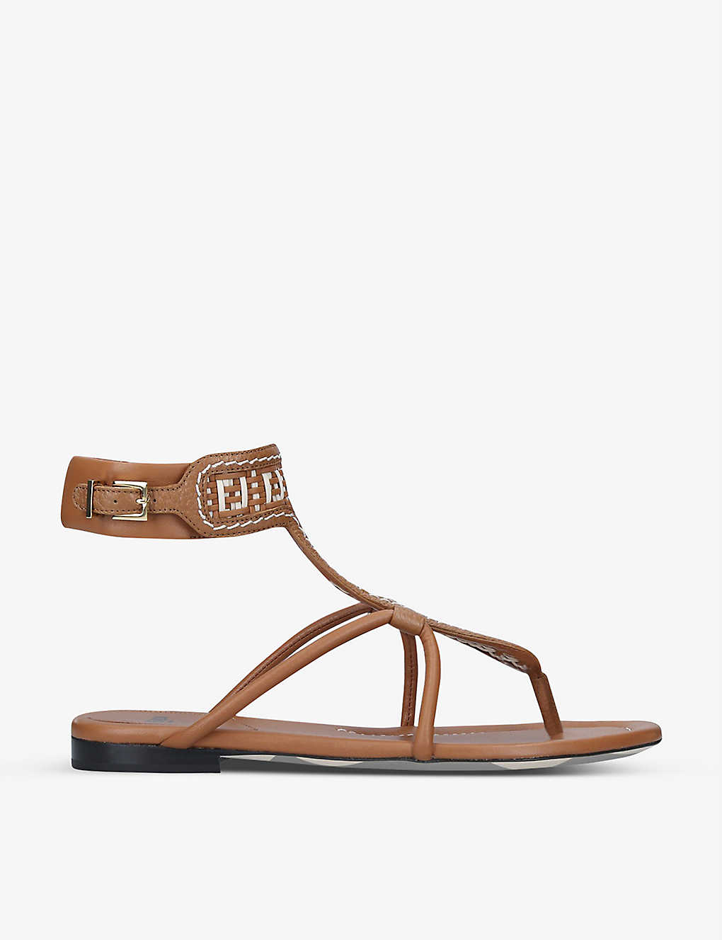 Interlace braided leather sandals(9221602)