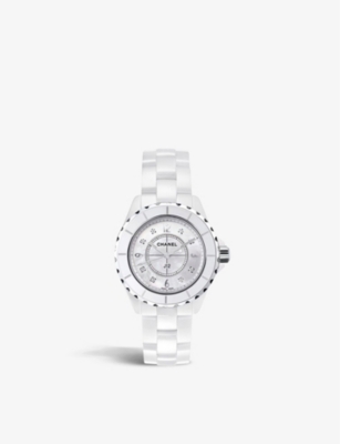 CHANEL: H2422 J12 ceramic, stainless-steel, mother-of-pearl and 0.04ct diamond quartz watch