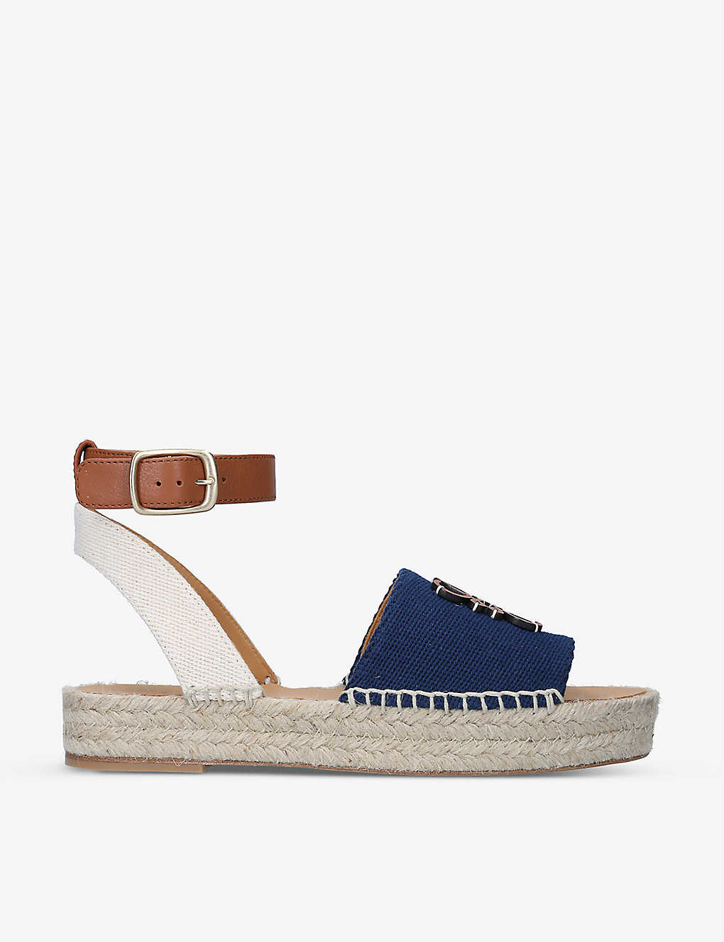 Anagram canvas and leather espadrille sandals(9303285)