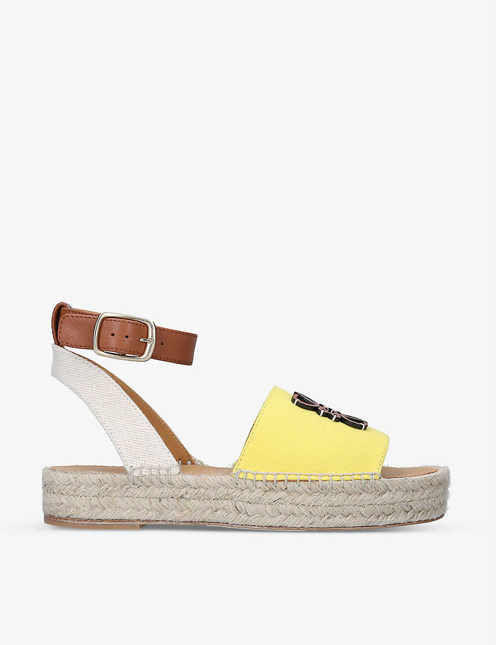Anagram canvas and leather espadrille sandals(9303247)