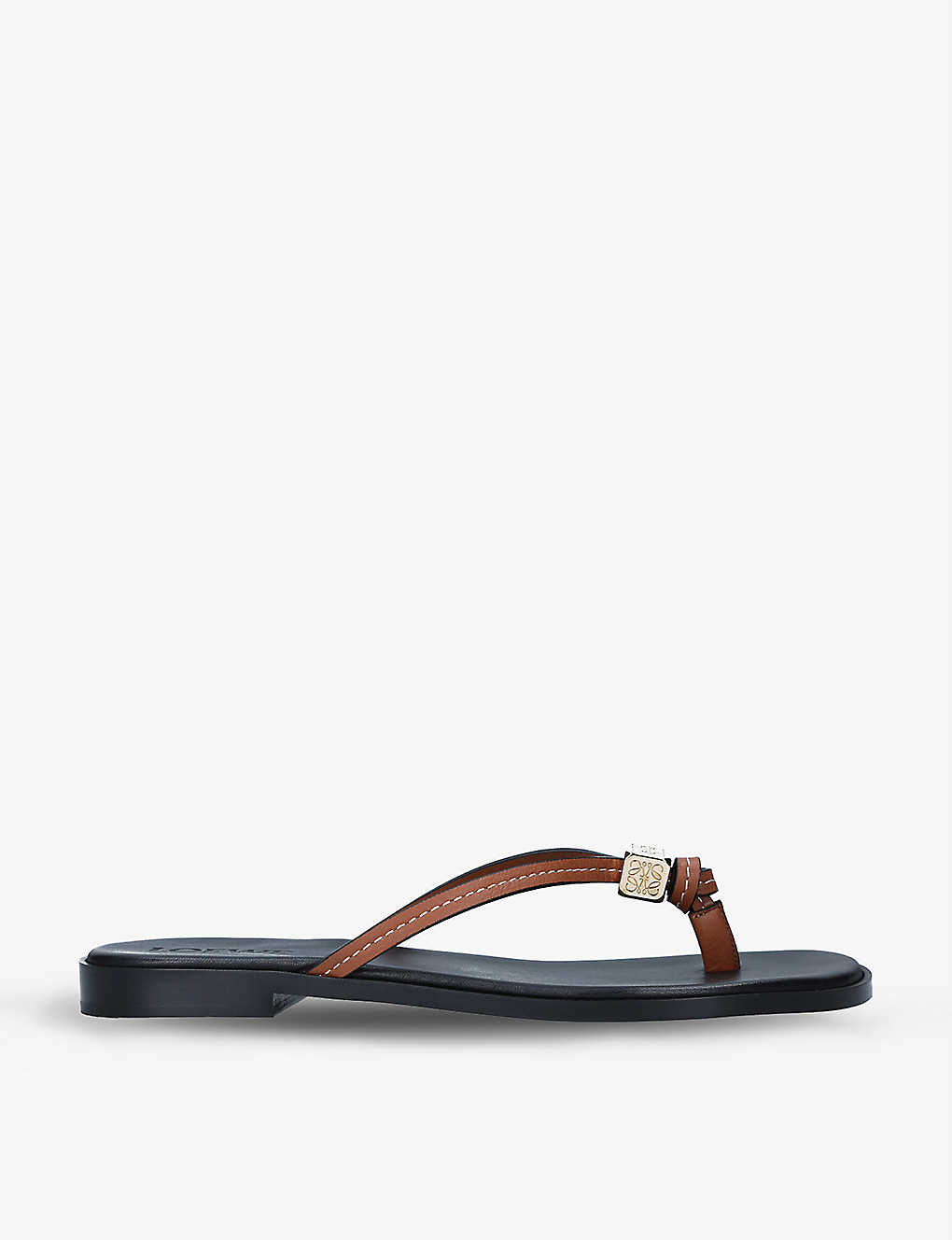 Dice embellished leather flip-flops(9240483)