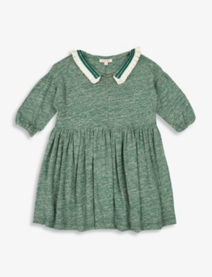 CARAMEL: Vaquita melange cotton-blend mini dress 3-12 years