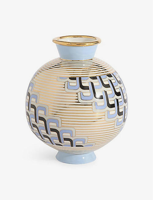 JONATHAN ADLER: Versaille Puzzle porcelain vase 23.49cm