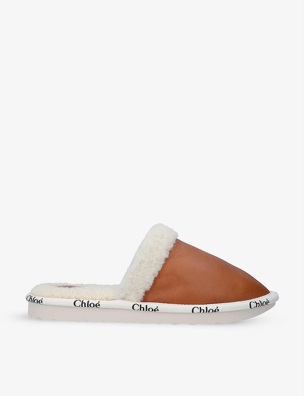 Woody vegetal-effect leather house slippers(9347363)