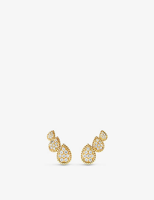 BOUCHERON: Serpent Bohème Diamants 18ct yellow-gold and 0.98ct diamond earrings