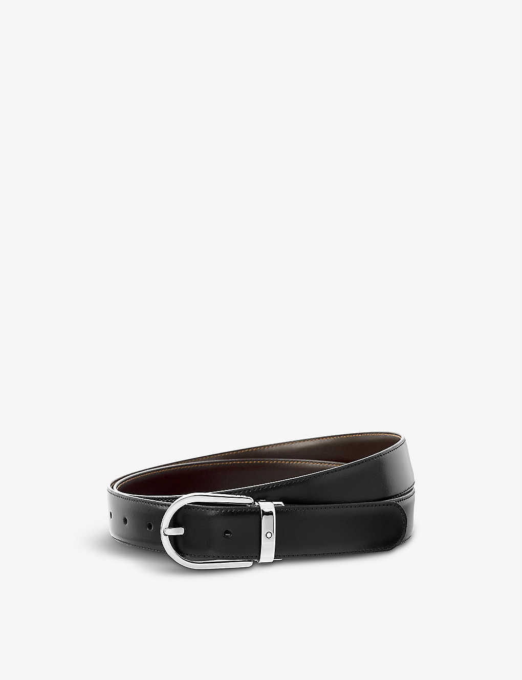 Horseshoe-buckle leather belt(9233853)