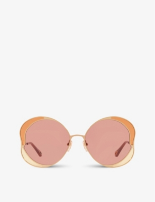 CHLOE: CH0024S Gemma metal and acetate butterfly-frame sunglasses