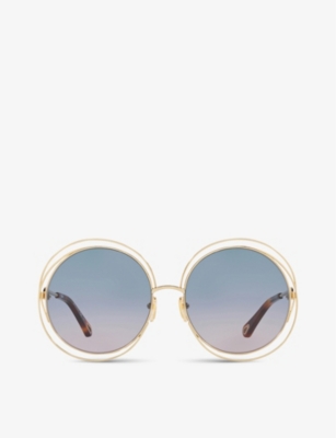 CHLOE: CH0045S round-frame metal sunglasses