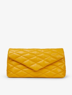 Sade Puffer quilted leather clutch bag(9302006)