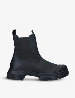 GANNI: Recycled rubber Chelsea boots