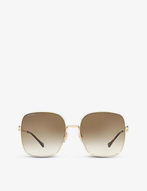 GUCCI: GG0879S square-frame glass and metal sunglasses