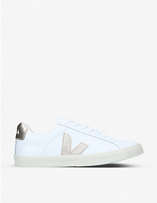 VEJA: Women's Esplar logo-embossed low-top leather and canvas trainers