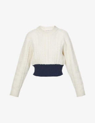 Colour-blocked wool and cashmere-blend jumper(9315051)
