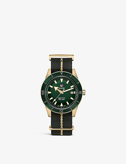 RADO: R32504317 Captain Cook bronze and fabric-strap automatic watch