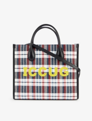 ICCUG canvas and leather tote bag(9248998)