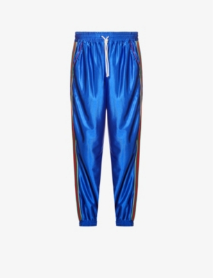 Branded metallic relaxed-fit shell jogging bottoms(9291589)