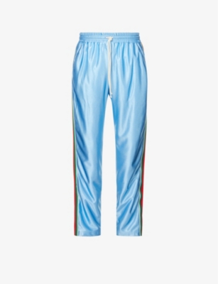 Striped-panel tapered jersey tracksuit trousers(9314349)