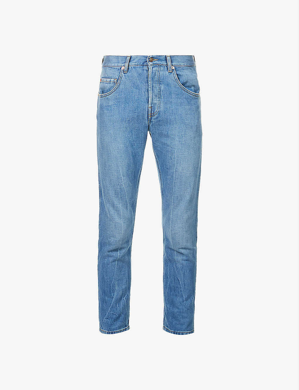 Tapered faded-wash denim jeans(9261494)