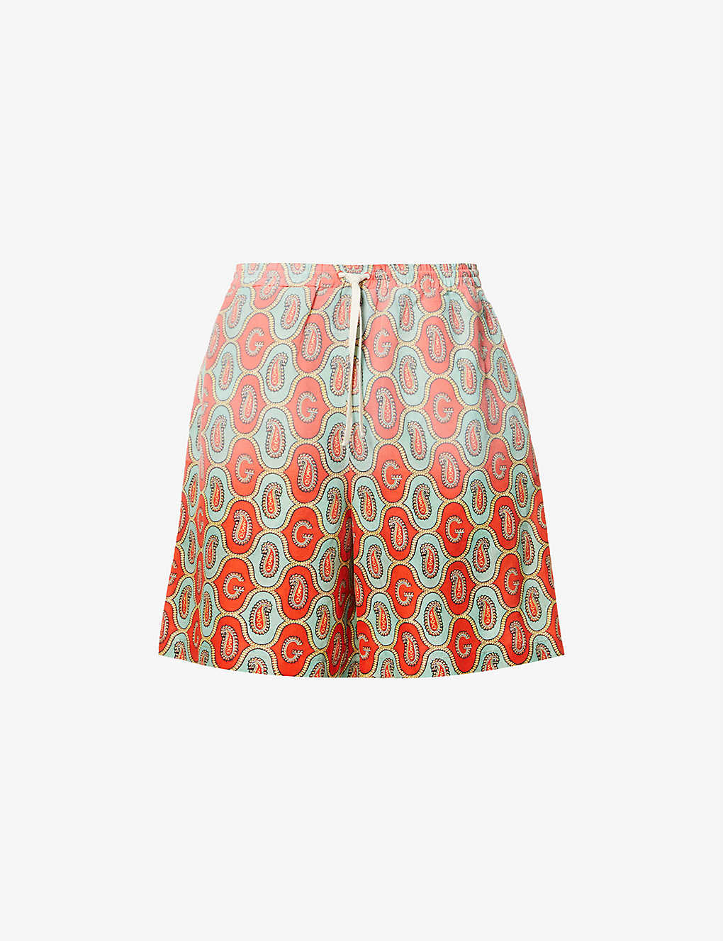 Paisley-print relaxed-fit linen and cotton-blend shorts(9248331)