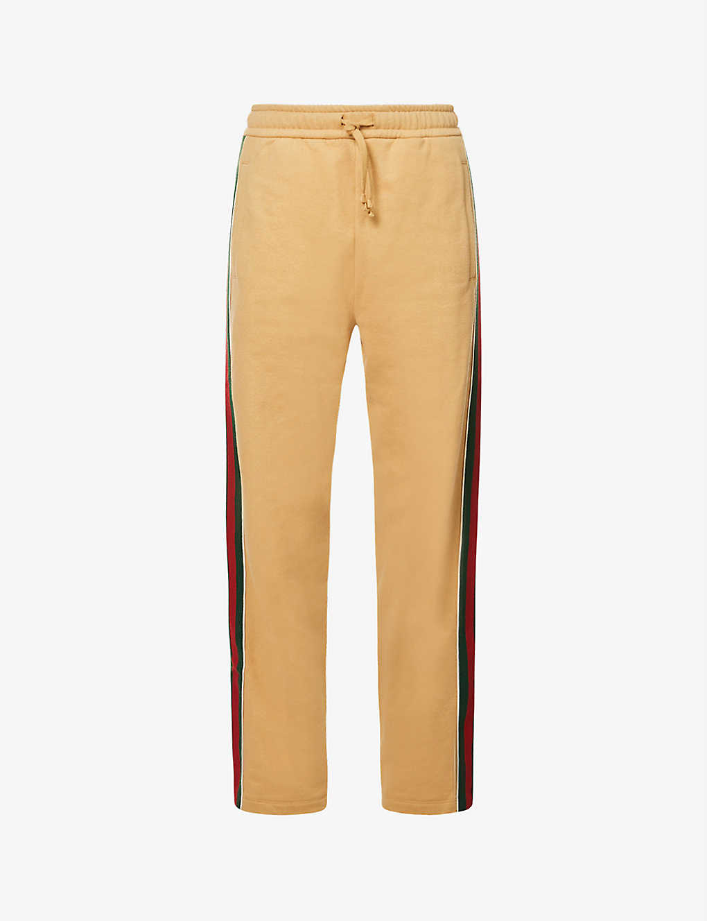 Striped-panel straight cotton-jersey jogging bottoms(9314424)