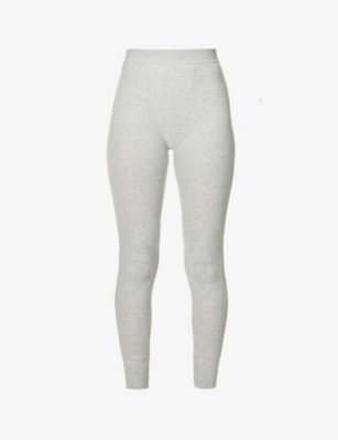SKIMS: Ribbed high-rise stretch-cotton leggings