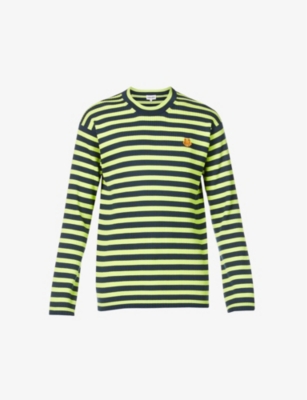 Crest striped logo-embroidered cotton-knit jumper(9248767)