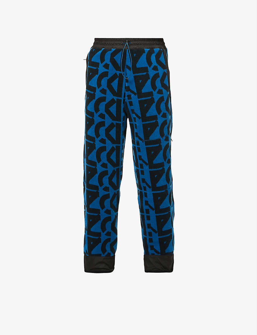 Monogram-pattern relaxed-fit fleece jogging bottoms(9402732)