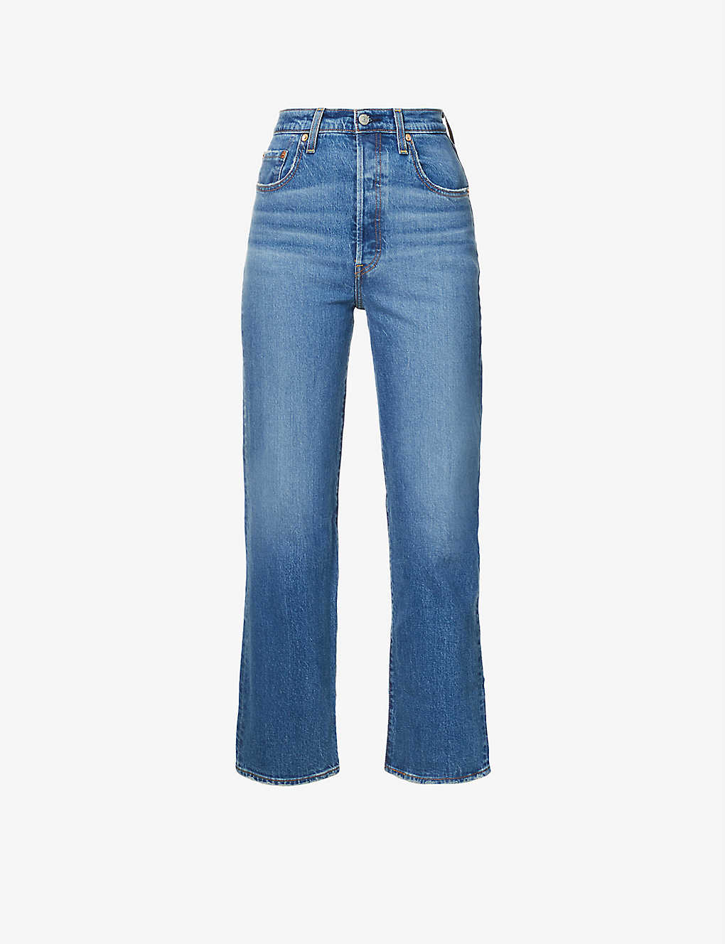 Ribcage straight-leg high-rise stretch-denim jeans(9221561)