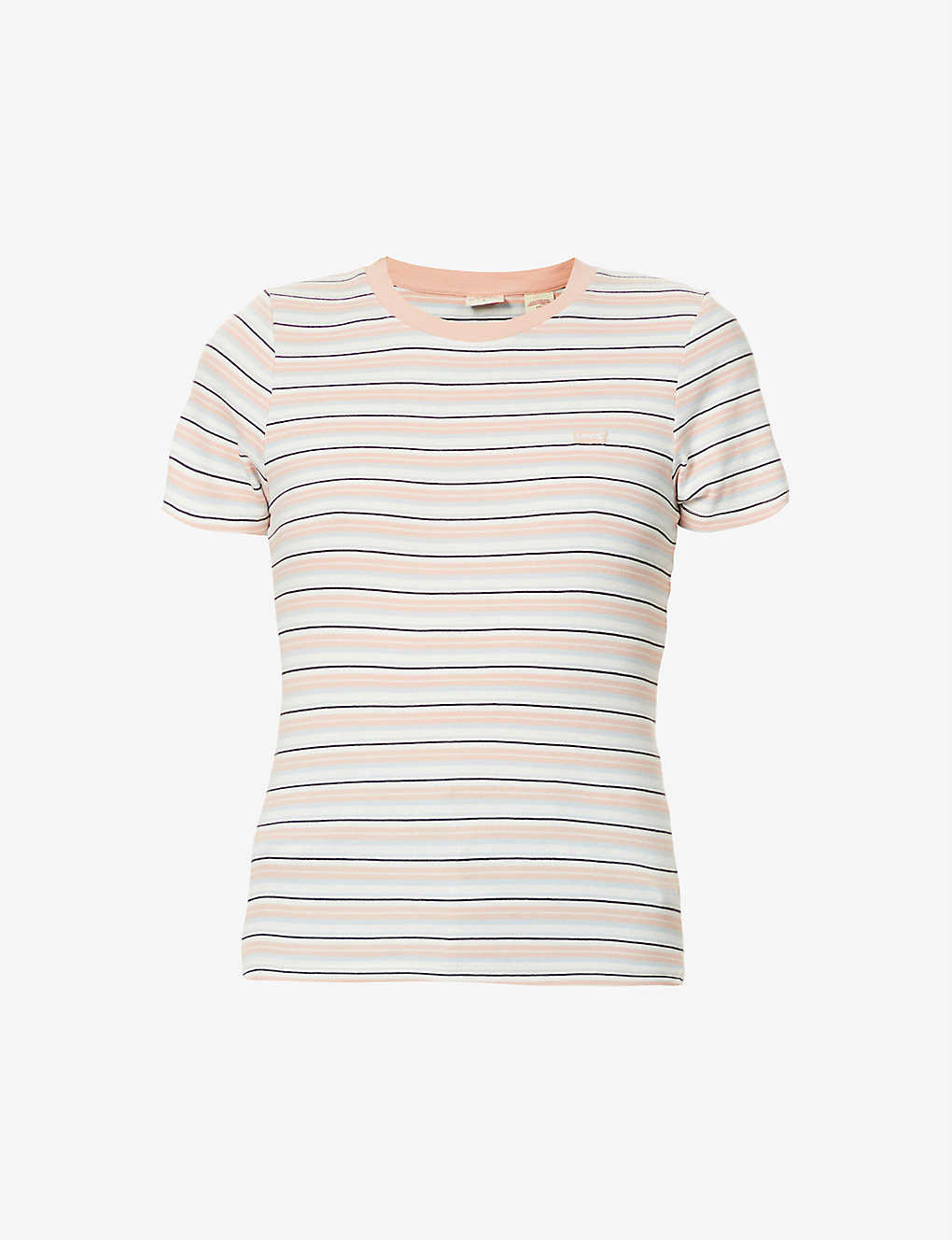 Baby logo-appliqué striped organic-cotton T-shirt(9241006)