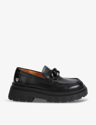 NAKED WOLFE Amalfi Chain Detail Platform Leather Loafers Selfridges