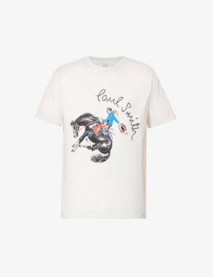 Cowboy graphic-print organic cotton-jersey T-shirt(9227357)
