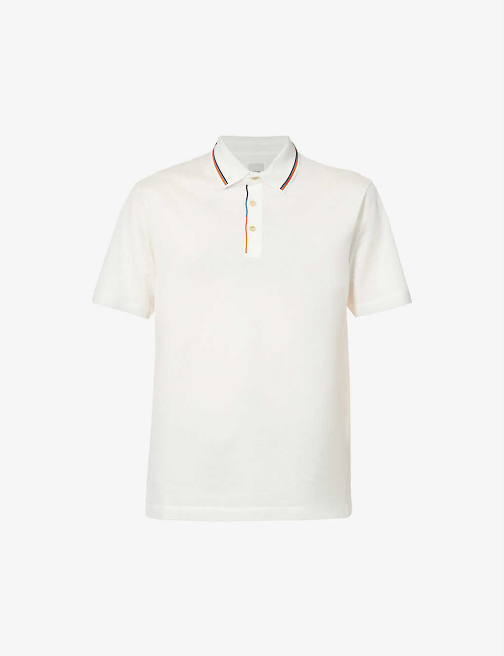 Striped short-sleeve cotton-piqué polo shirt(9222818)