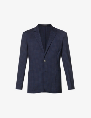 Checked single-breasted wool blazer(9274956)