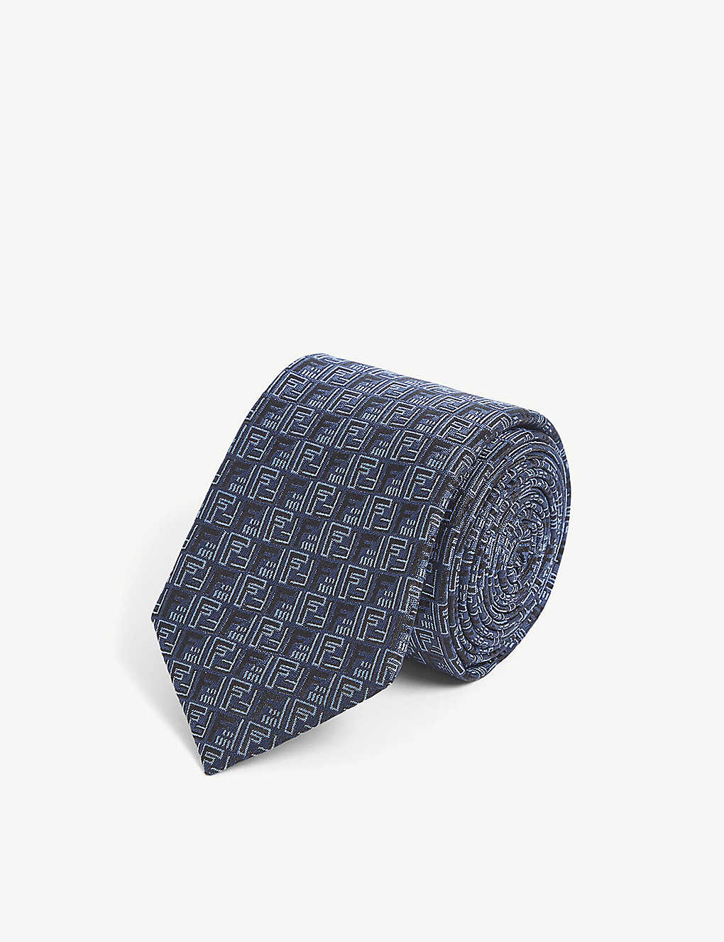 Branded-pattern slim-blade silk tie(9315912)