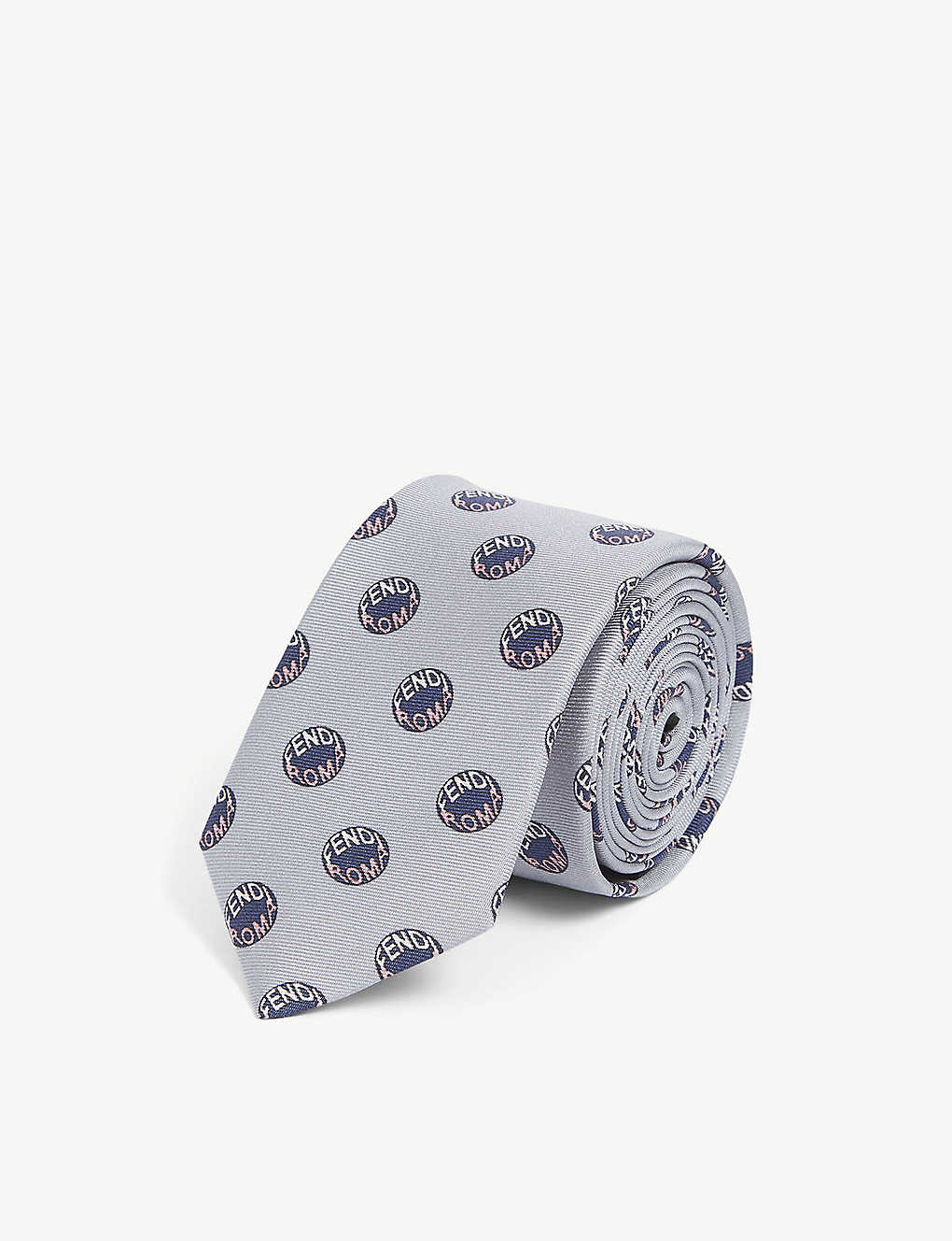 Brand-pattern slim-blade silk tie(9321040)