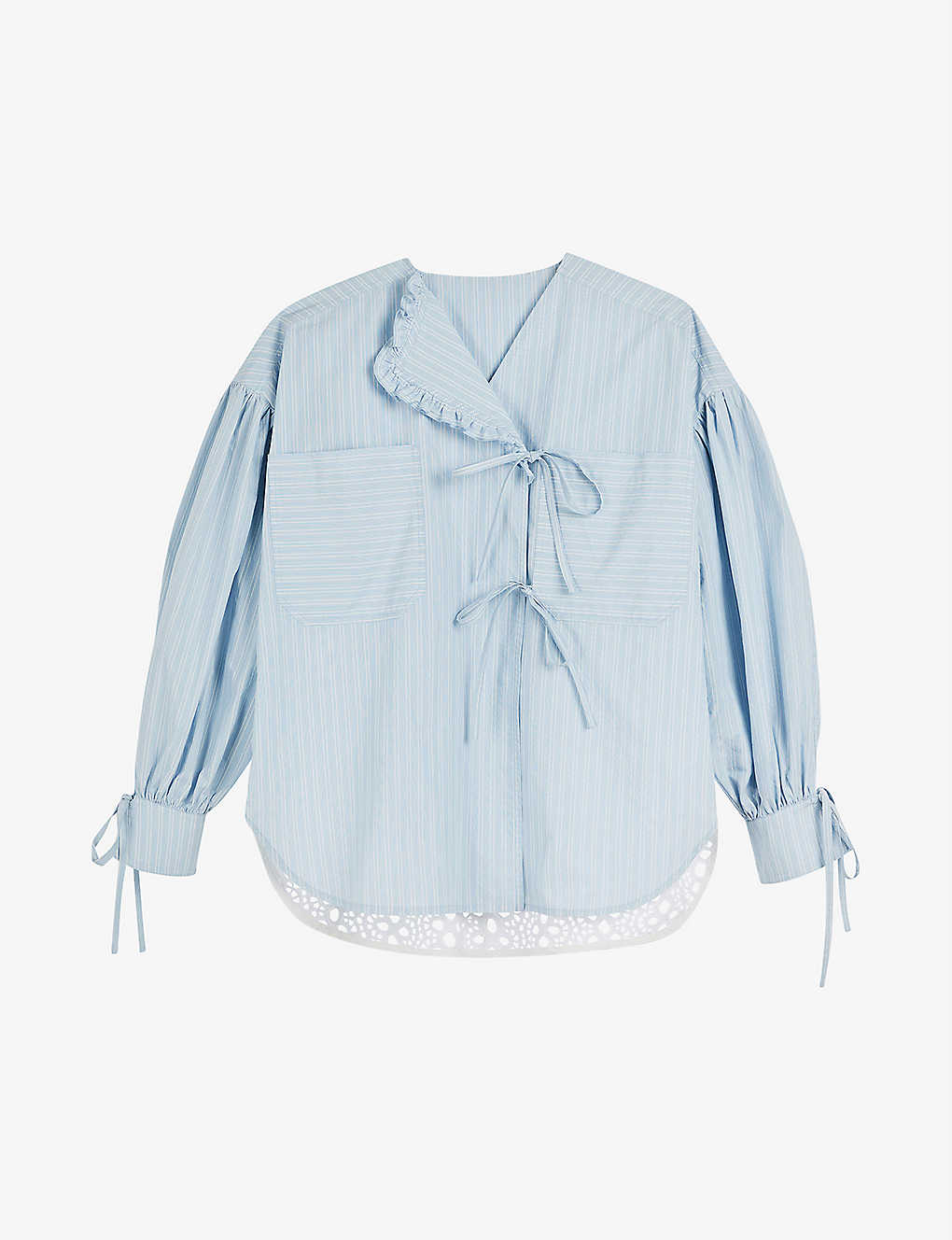 Cornwall stripe-print cotton-blend shirt(9247018)