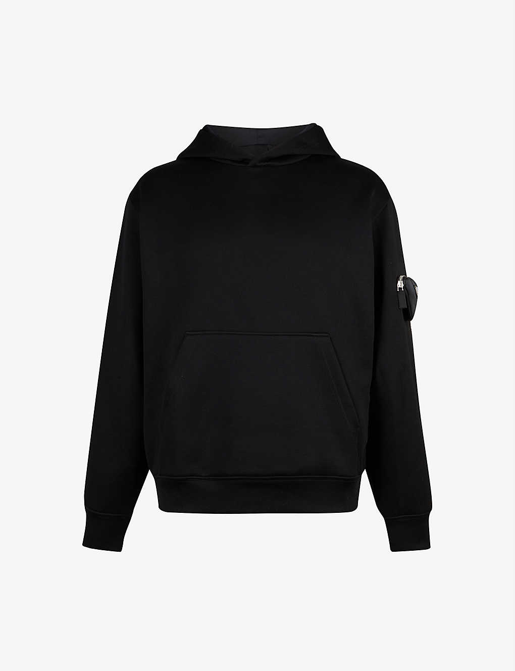 Zip-pouch cotton-blend jersey hoody(9306183)