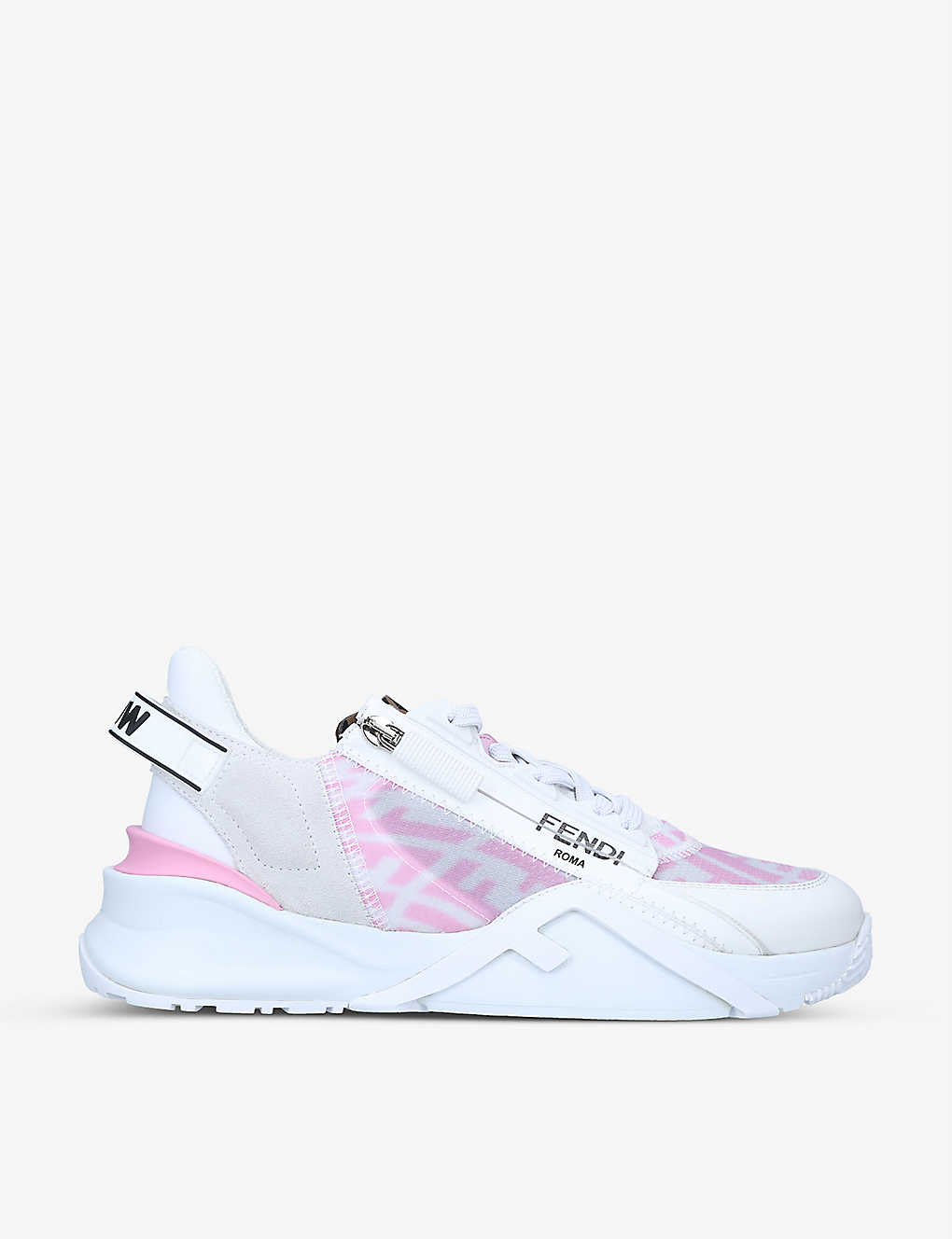 Flow logo-print leather and mesh trainers(9255894)
