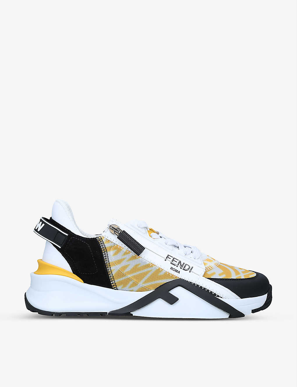 Flow logo-print leather and mesh trainers(9255901)