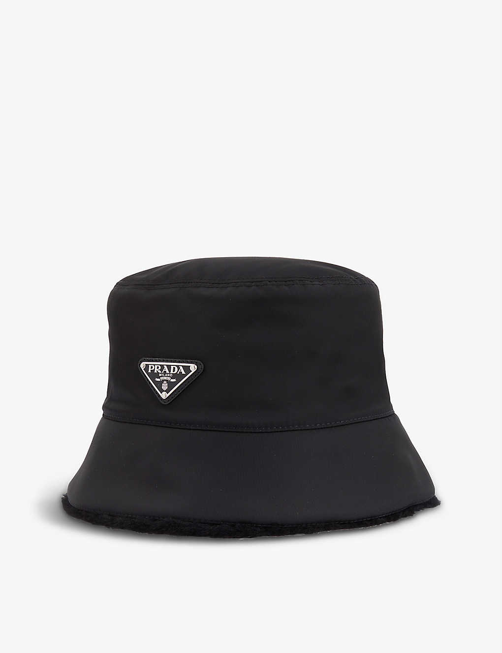 Logo-plaque recycled-nylon and shearling bucket hat(9237962)