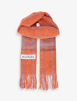 Vally tartan knitted scarf(9369429)