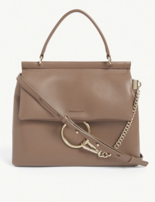 Faye logo-debossed leather shoulder bag(9311552)