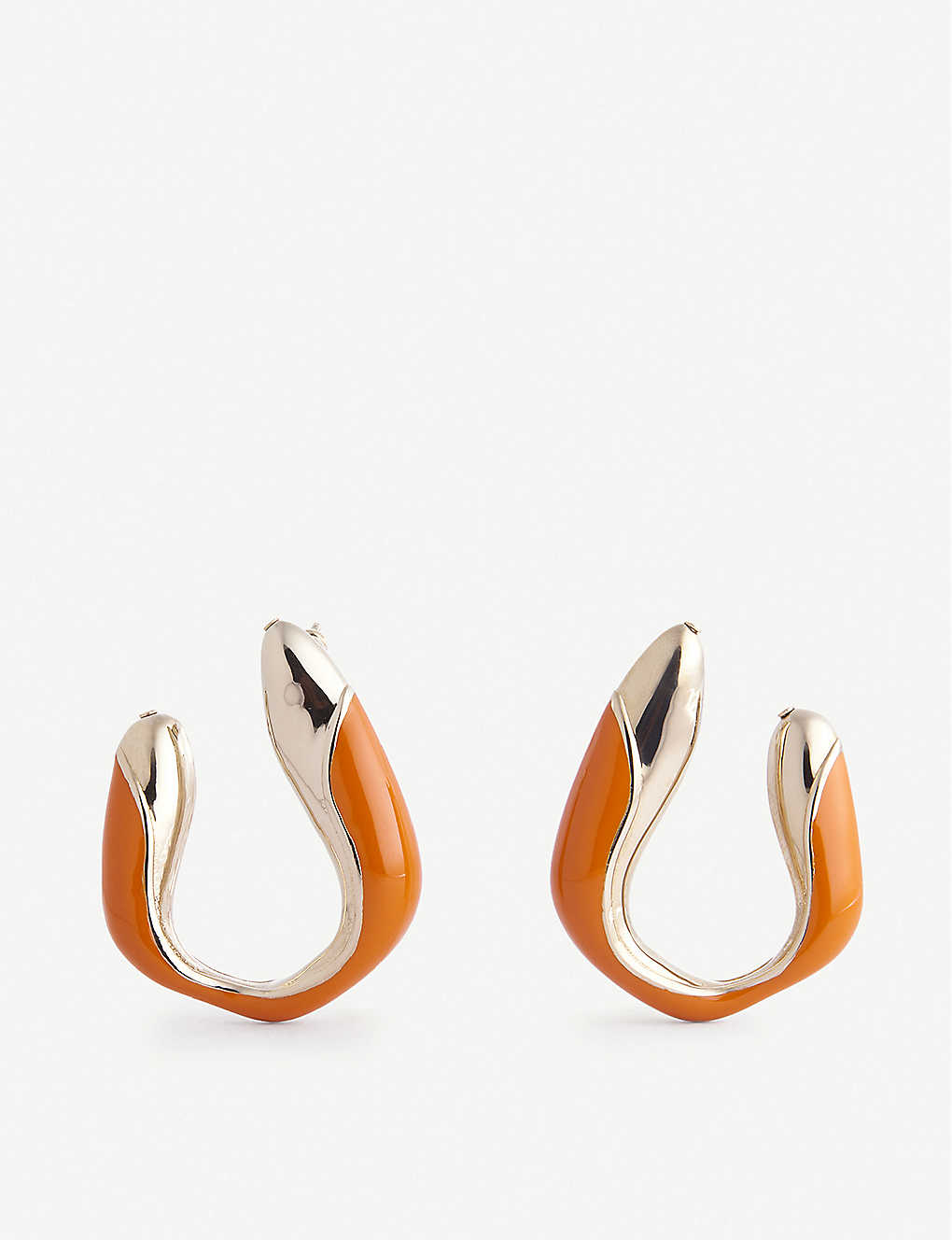Two-tone small enamel and gold-tone brass drop earrings(9329610)
