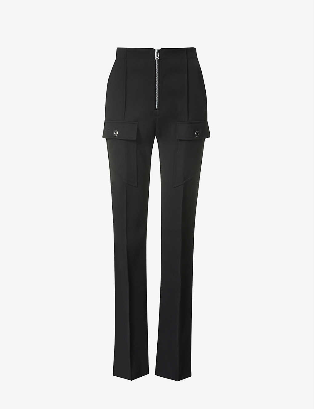 Bootcut high-rise wool-blend trousers(9306351)
