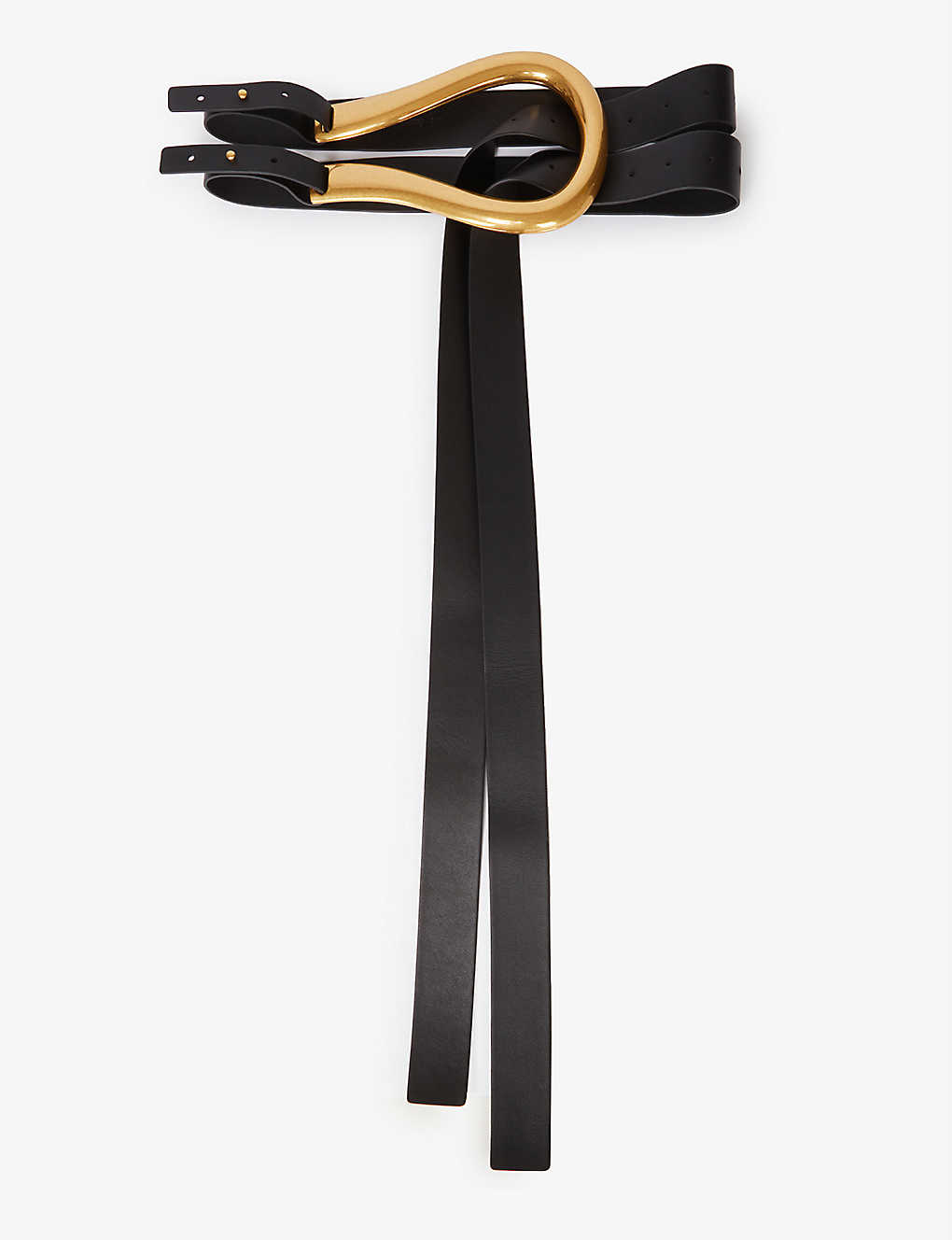 Horseshoe-buckle leather belt(9338337)