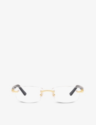 CARTIER: CT0048O rectangle-frame metal eyeglasses