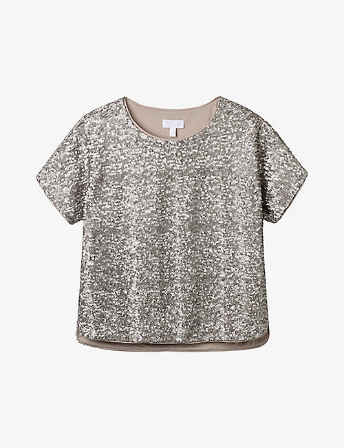 THE WHITE COMPANY: Relaxed-fit stretch sequin top