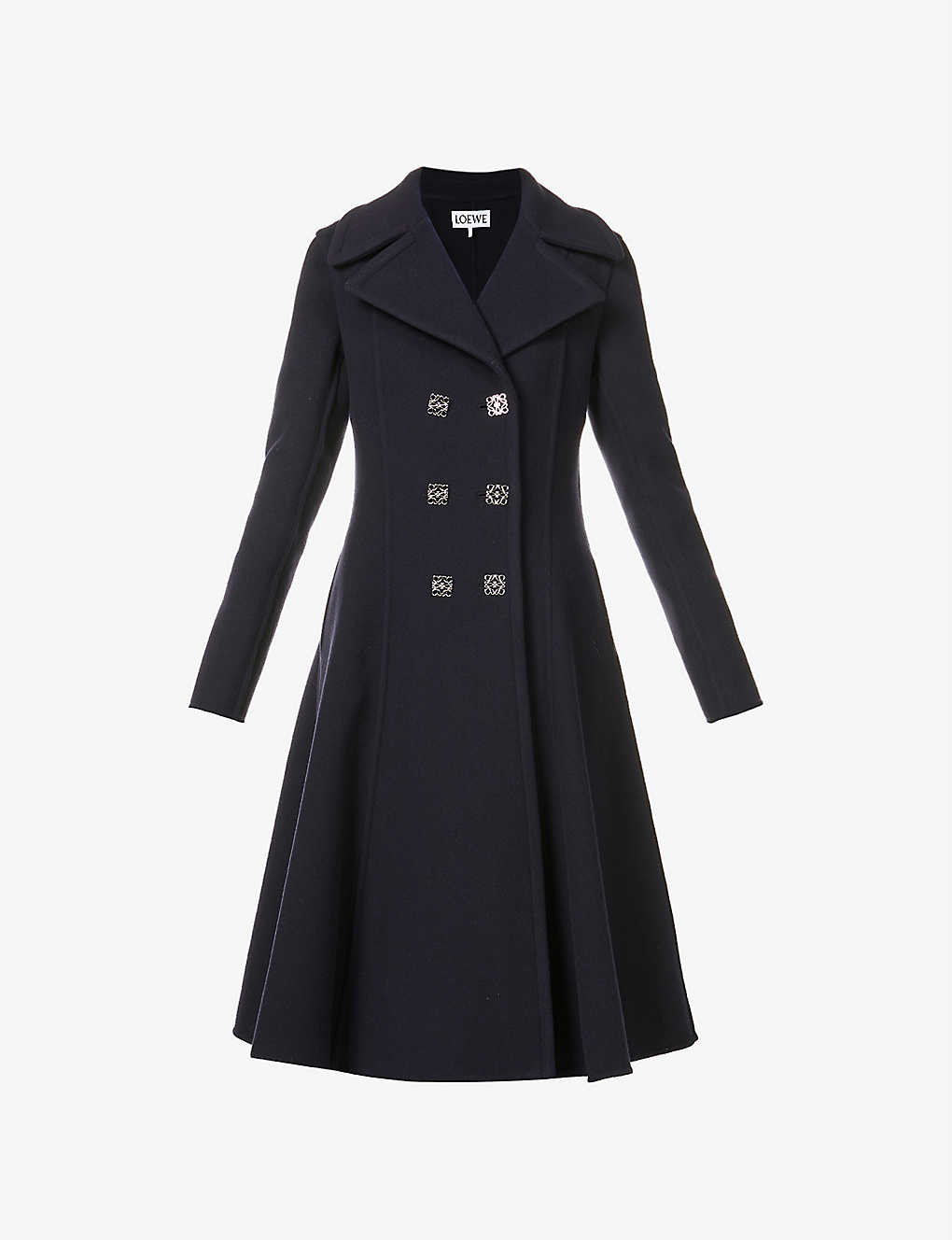 Double-breasted wool-cashmere blend coat(9277123)